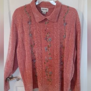 Vintage Alfred Dunner women's size 2X 100% acrylic pink long sleeve pullover